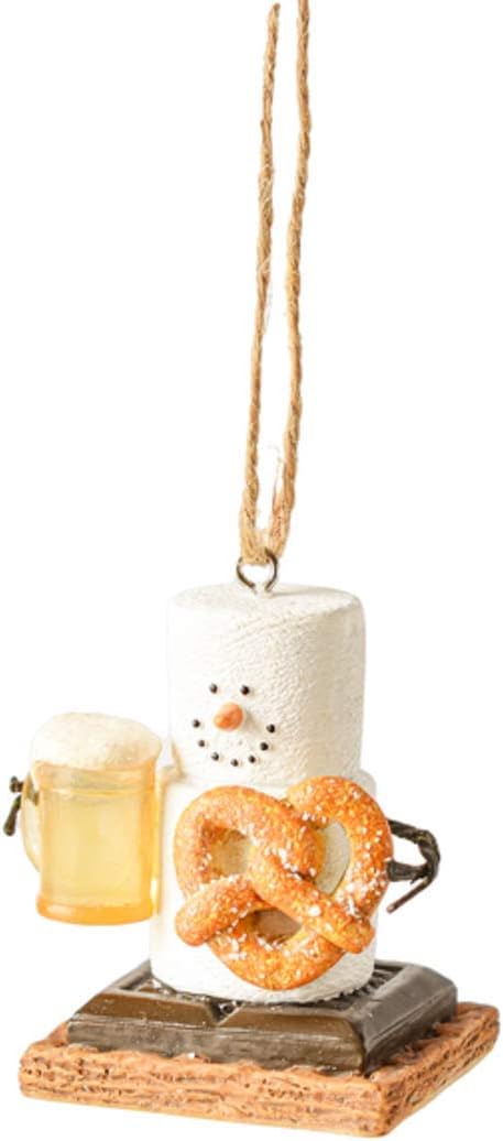 Ganz TS'Mores Beer & Pretzel Decorative Hanging Ornament #MX179683