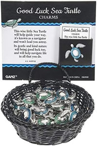 Ganz Good Luck Sea Turtles Charms in a Basket #ER49305