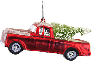 Primitives by Kathy 4.25" Long Glass Truck Hanging Ornament #29421