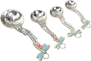 Ganz 4-Piece Set Silver Dragonflies Measuring Spoon #ER21716