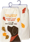 Primitives by Kathy 28"x28" Kitchen Towel - Pie You Bake Watching You Dog #103925