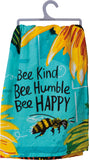 Primitives by Kathy 28"x28" Kitchen Towel - Bee Kind Bee Humble Bee Happy #104465