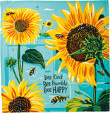 Primitives by Kathy 28"x28" Kitchen Towel - Bee Kind Bee Humble Bee Happy #104465