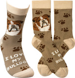 Primitives by Kathy Socks - I Love My Bulldog #105021