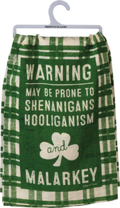 Primitives by Kathy 28"x28" Kitchen Towel - May Be Prone To Shenanigans, Green #105294