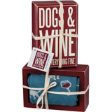 Primitives by Kathy Box Sign & Sock Set - Dogs And Wine #105537