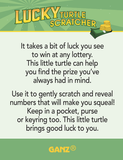 Ganz Lucky Turtle Scratchers Charm with card #ER52098