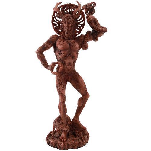 Pacific Giftware Horned God Cernunnos Statue, Red Wood #11542