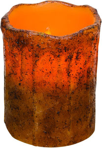 CWI Gifts 4" Burnt Mustard Drip Pillar #G84102