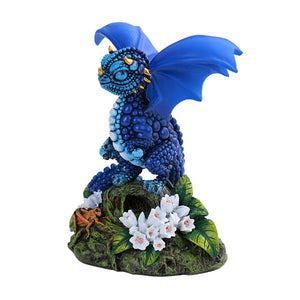 Pacific Giftware Blueberry Flower Small Dragon Figurine #13037
