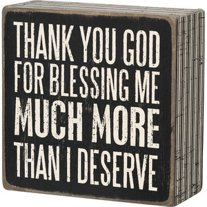 Primitives by Kathy 4"x4" Box Sign - Thank You God #21297