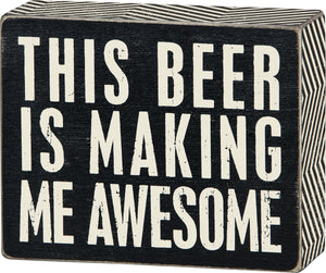 Primitives by Kathy 5"x4" Box Sign - Beer Awesome #23487