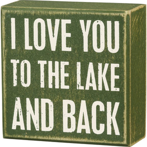 Primitives by Kathy 4"x4" Box Sign - Lake And Back #27366