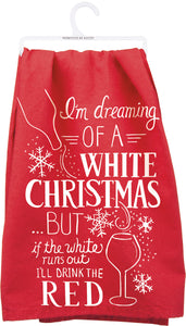 Primitives by Kathy 28"x28" Kitchen Towel - I'm Dreaming Of A White Christmas #28059