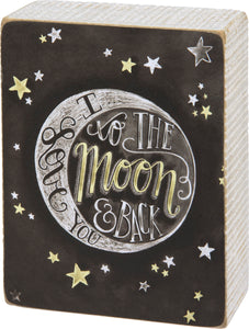 Primitives by Kathy 4"x5" Chalk Sign - Love You To The Moon And Back #29924