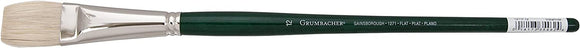 Grumbacher Gainsborough Flat Oil and Acrylic Brush, Hog Bristle, Size 12 #1271F.12