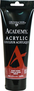 Grumbacher Academy Acrylic Paint, Gloss, 200ml, Burnt Sienna #C023P200