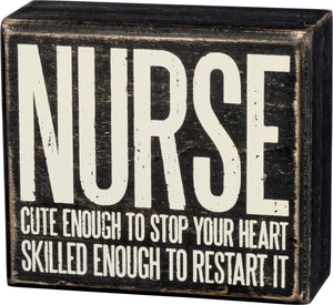 Primitives by Kathy 4"x3.5" Box Sign - Nurse #33803