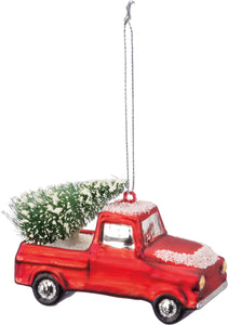 Primitives by Kathy Glass Ornament - Red Snow Truck #36129