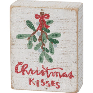Primitives by Kathy 4"x5" Box Sign - Christmas Kisses #36543