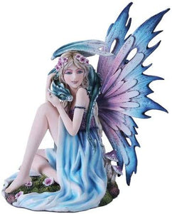 Pacific Giftware Spring Flower Fairy and Dragon Mystical Statue Figurine #11230