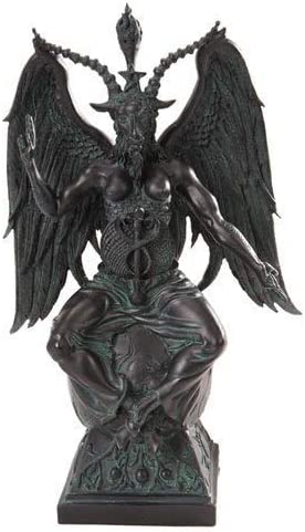 Pacific Giftware Large Baphomet On Pedestal in Faux Stone Finish #10698