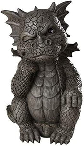 Pacific Giftware 10" Dragon Thinker Dragon Garden Display Stone Finish #12241