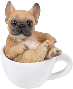 Pacific Giftware 3.25" French Bulldog Puppy Tea Cup Pet Pals #12025