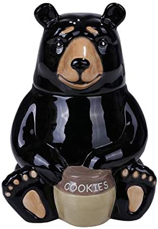 Pacific Giftware Black Bear Glossy Ceramic Cookie Jar #13158