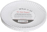 One Hundred 80 Degrees "What Is It?" Melamine Reusable White Plate, Set of 4