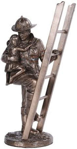 Pacific Giftware Fireman Rescue Collectible Statue #11063