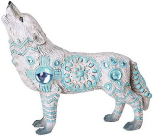 Pacific Giftware Indian Turquoise Sky Stone Wolf Spirit Figurine #12115