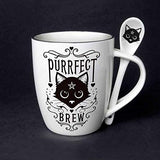 Pacific Giftware Purrfect Brew Ceramic Mug and Spoon Set #13799