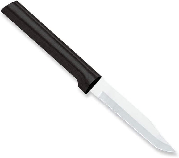 Rada Cutlery Serrated Regular Pairing Knife, Black Handle #W242