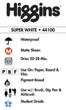Higgins Super White Pigmented Ink #44100, 1 Oz