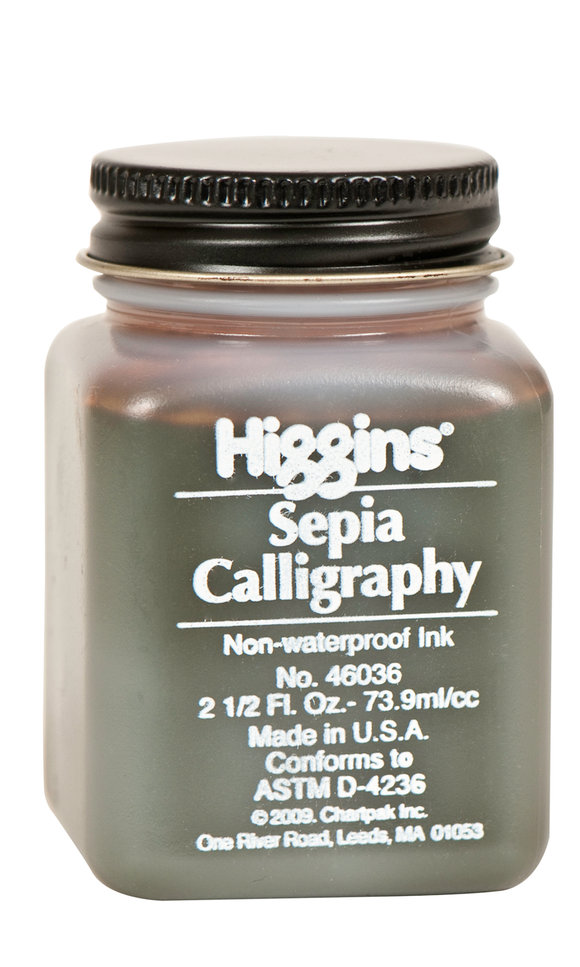 Higgins Sepia Calligraphy Ink #46036, 2.5 Oz