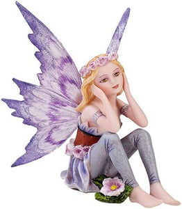 Pacific Giftware Small Playful Purple Flower Fairy Figurine #11006