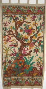 India Arts 44"x88" Tree of Life Print Curtain - Cream #CT051-06