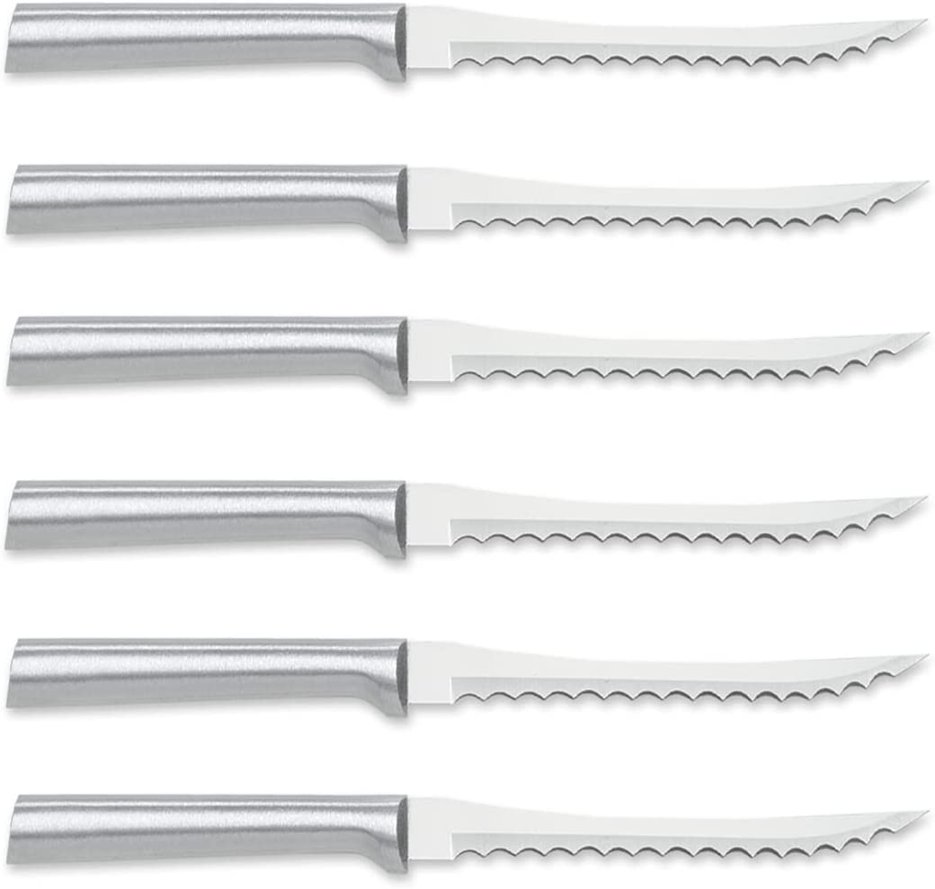 Rada Cutlery Tomato Slicer Knives - Pack Of 2 Black Handle Serrated Knives Made In USA