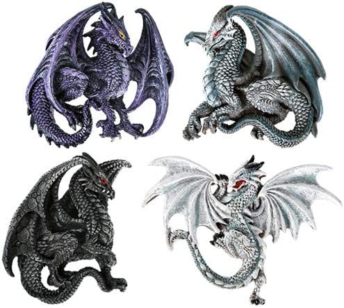 Pacific Giftware Sculptural Dragons Ref Magnets#11466 Set of 4