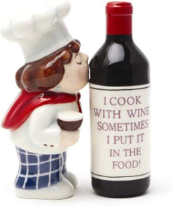Pacific Giftware Wine and Chef Salt & Pepper Shakers Set #8349