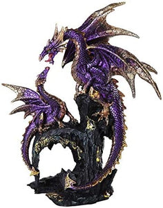 Pacific Giftware 9" Dragon Family Figurine, Purple #12048