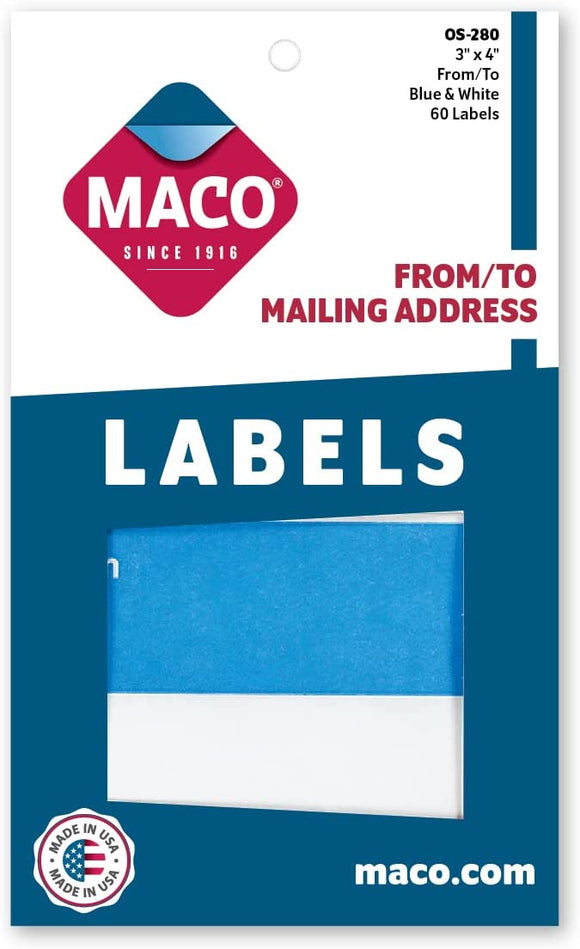 Maco From/To Mailing Labels, 3 x 4