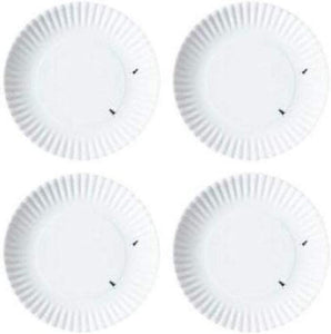 One Hundred 80 Degrees "What Is It?" 6" Melamine Reusable White Appetizer or Dessert Plate with Ant Design #ME0148, Set of 4