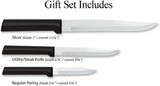 Rada Cutlery Housewarming Knife Gift Set, Black Handle #G202