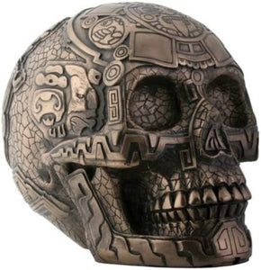 Pacific Giftware Bronze Aztec Skull #Y8223