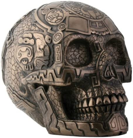 Pacific Giftware Bronze Aztec Skull #Y8223
