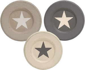 CWI Gifts Farmhouse Colors Distressed Star Plate #G34505