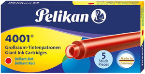 Pelikan GTP/5 Ink Cartridges for Fountain Pens, Brilliant Red, 1.4ml #310623
