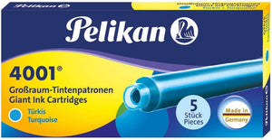 Pelikan GTP/5 Ink Cartridges for Fountain Pens, Turquoise, 1.4ml #310656